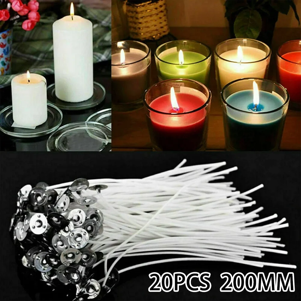Cotton Wick Pre Tabbed - 20 sztuk bezdymne knoty do świec